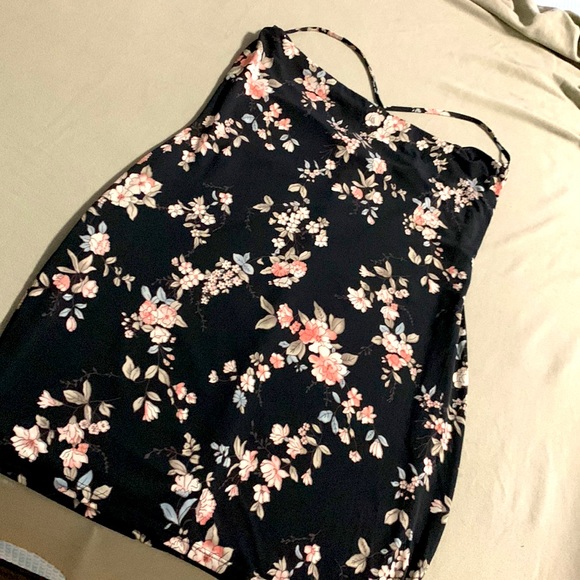 Black Dress with Floral Print - Picture 3 of 3